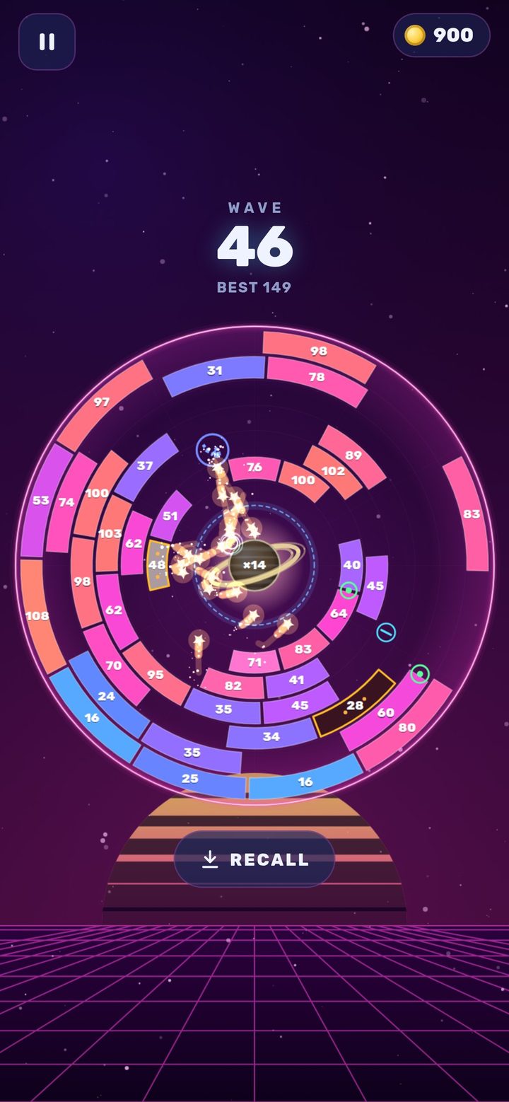 Synthwave theme with a neon grid and striped sun